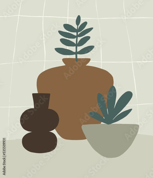 Fototapeta Hand painted design with ceramic pottery.