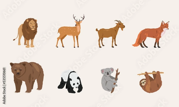 Fototapeta Mammals vector illustration in flat style