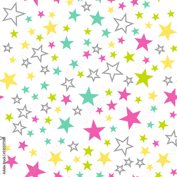 Obraz Colorful stars seamless vector pattern