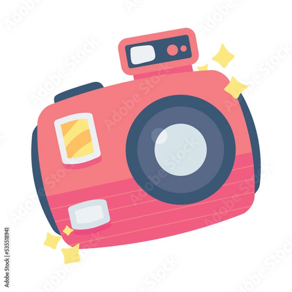 Fototapeta Camera vector illustration isolated on white background