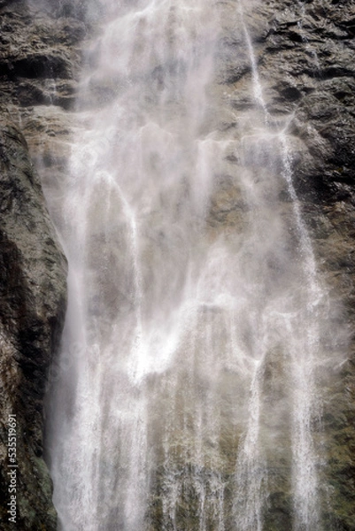 Obraz Path to Raiskoto praskalo waterfall and Botev peak in Balkan mountain, Bulgaria