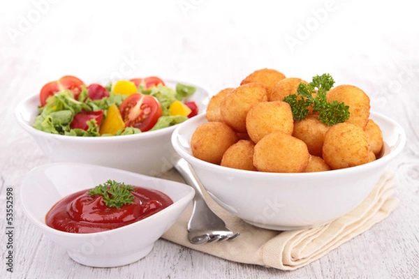 Fototapeta dauphine potato and ketchup