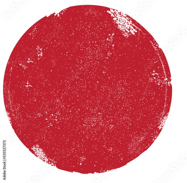 Obraz Red grunge circle stamp. Round stamp vector isolated on white background. Red stamp vector. For grunge badge, seal, ink and stamp design template. Round grunge hand drawn circle shape, vector