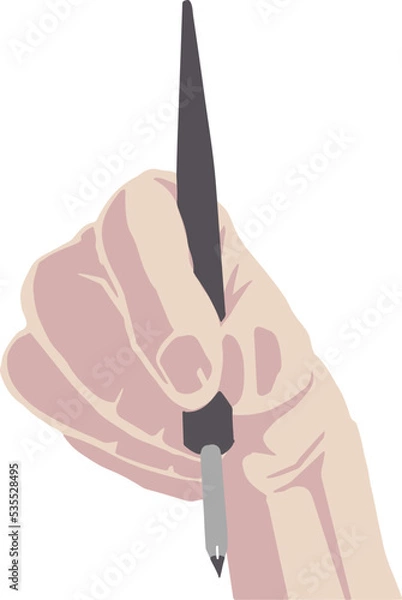 Obraz 丸ペンを持つ手のベクターイラスト