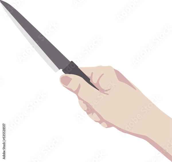 Fototapeta 包丁を持つ手のベクターイラスト
