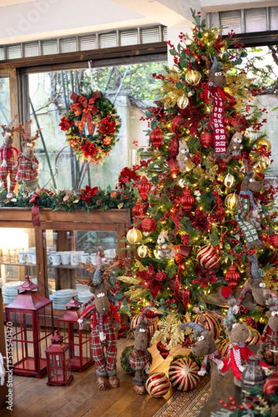 Obraz decorated christmas tree