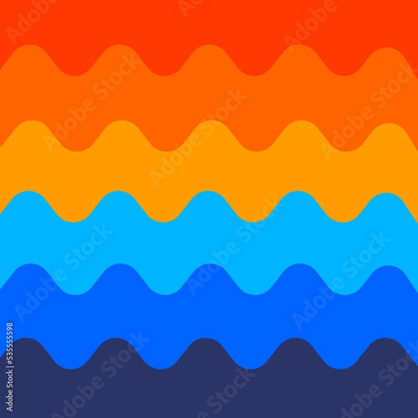 Fototapeta Rainbow wave vintage retro abstract background.  Design for wallpaper, book cover,  textile, handkerchief