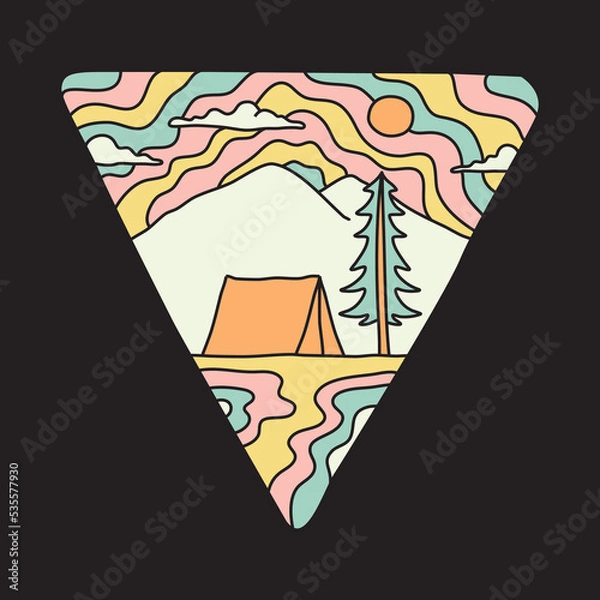 Obraz Camping colorful graphic illustration vector art t-shirt design