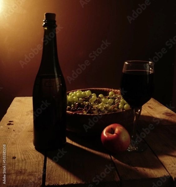 Obraz still life with wine
