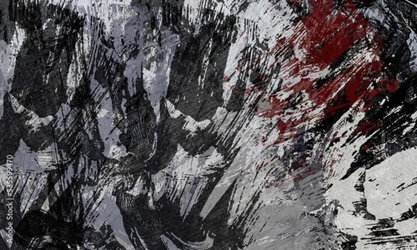 Fototapeta abstract grunge background graphic stylization on textured canvas of chaotic strokes of paint spots
