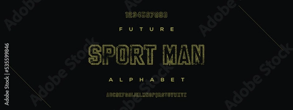 Fototapeta SPORTMAN new minimal tech Letter Alphabet Fonts Logo design and Luxury vector typeface design. Great artwork.