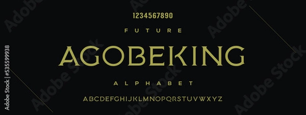 Fototapeta ADOBEKING new minimal tech Letter Alphabet Fonts Logo design and Luxury vector typeface design. Great artwork.