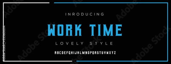 Fototapeta WORK new minimal tech Letter Alphabet Fonts Logo design and Luxury vector typeface design. Great artwork.
