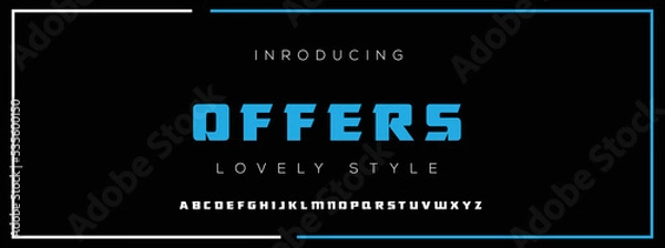 Fototapeta OFFERS new minimal tech Letter Alphabet Fonts Logo design and Luxury vector typeface design. Great artwork.