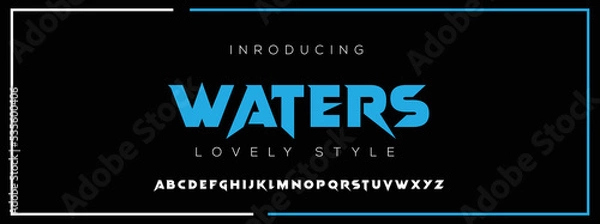 Fototapeta Modern Minimal Tech font style. Tech letter typeface. Luxury Vector Logo illustration.