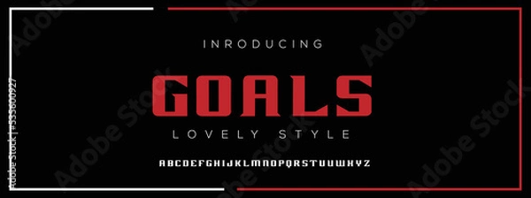 Fototapeta GOALS Modern Minimal Tech font style. Tech letter typeface. Luxury Vector Logo illustration.