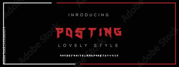 Fototapeta PASTING Minimal urban font. Typography with dot regular and number. minimalist style fonts set. vector illustration