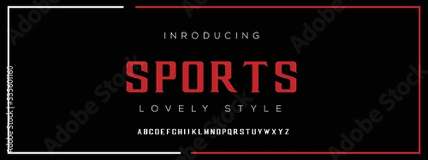 Fototapeta SPORTS Minimal urban font. Typography with dot regular and number. minimalist style fonts set. vector illustration