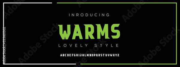 Fototapeta WARMS Minimal urban font. Typography with dot regular and number. minimalist style fonts set. vector illustration