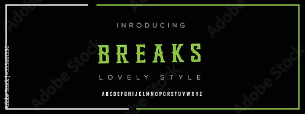 Fototapeta BREAKS  Elegant alphabet letters font and number. Classic Lettering Minimal Fashion Designs. Typography modern serif fonts decorative vintage design concept. vector illustration