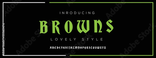 Fototapeta BROWNS  Elegant alphabet letters font and number. Classic Lettering Minimal Fashion Designs. Typography modern serif fonts decorative vintage design concept. vector illustration