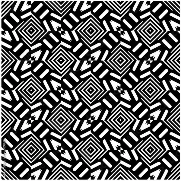 Obraz Design seamless monochrome geometric pattern. Abstract background. Vector art.Perfect for site backdrop, wrapping paper, wallpaper, textile and surface design. 