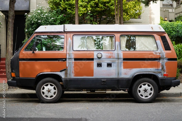 Obraz Vintage orange van