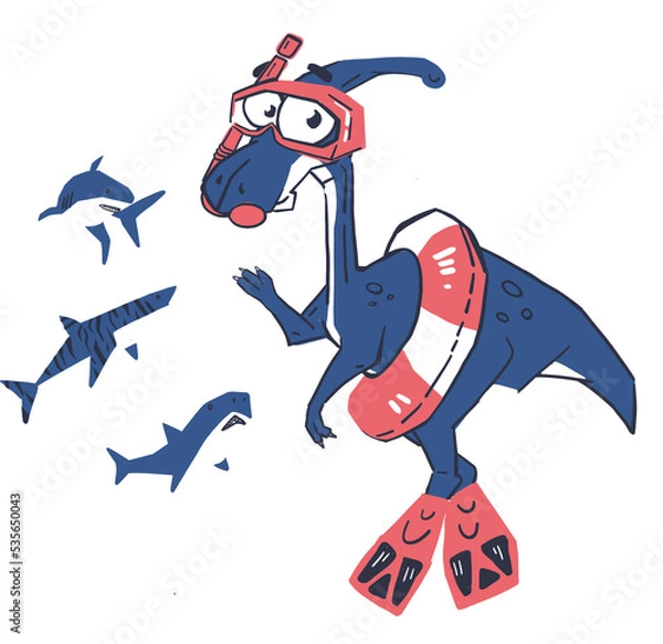 Obraz diving dinosaur