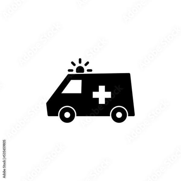 Fototapeta Ambulance icon vector for web and mobile app. ambulance truck sign and symbol. ambulance car