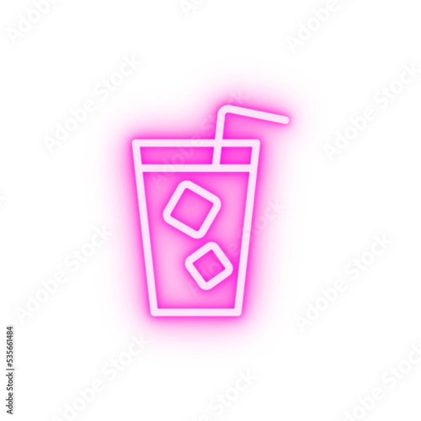 Obraz Cocktail drink neon icon