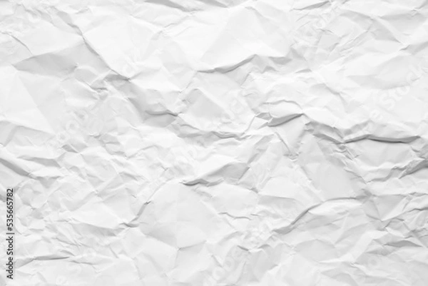 Fototapeta White Crumpled Paper Texture Background