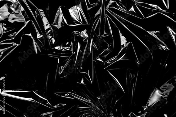 Obraz Plastic texture overlay graphic. Clear plastic wrap background