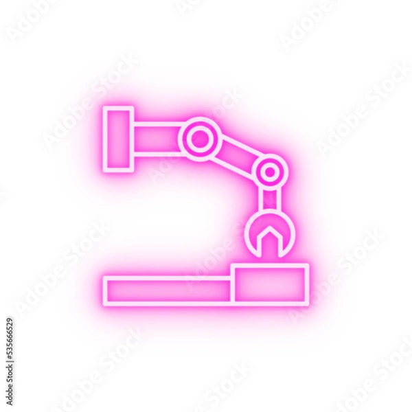 Obraz Robotic arm neon icon