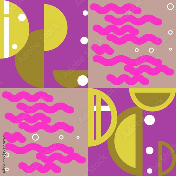 Obraz Abstract pattern with geometric shapes and lines