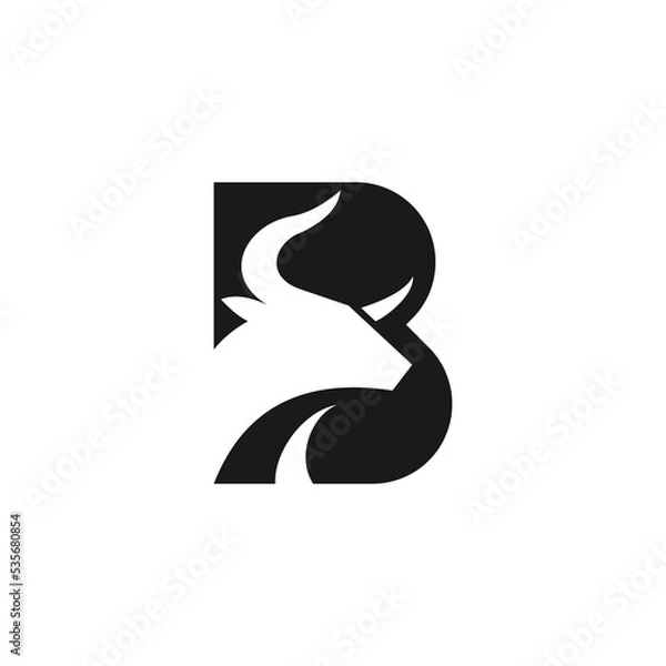 Obraz letter B bull logo