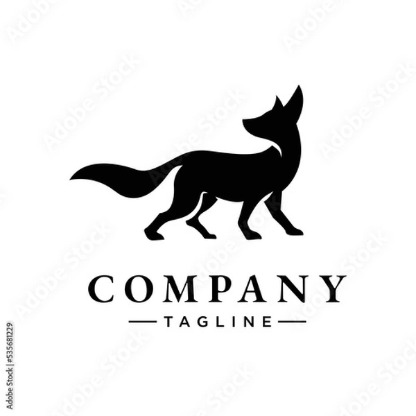 Obraz logo design inspiration with style modern Road fennec fox silhouette. Logo icon vector illustration.