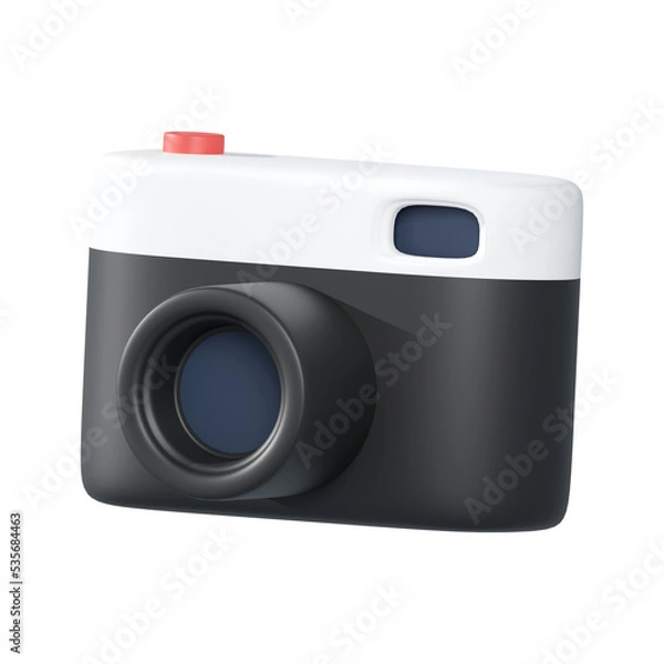 Fototapeta 3d Rendering of Camera icon isolated on white.