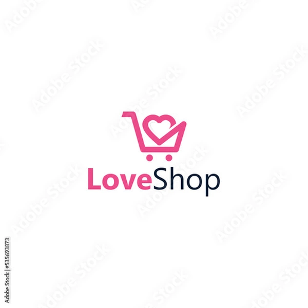 Obraz love market logo icon vector isolated