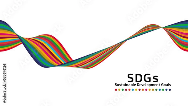 Fototapeta 持続可能な開発目標 SDGsのコンセプトカラーである17色のリボンアートです デザイン ベクター