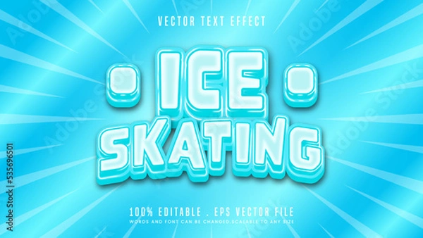 Fototapeta Ice Skating 3d editable text effect font style