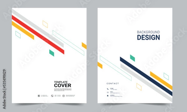 Fototapeta Cover design for annual report and business catalog, magazine, flyer or booklet. Brochure template layout. A4 cover vector EPS-10