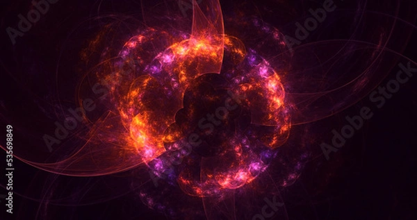 Obraz 3D rendering abstract round light background