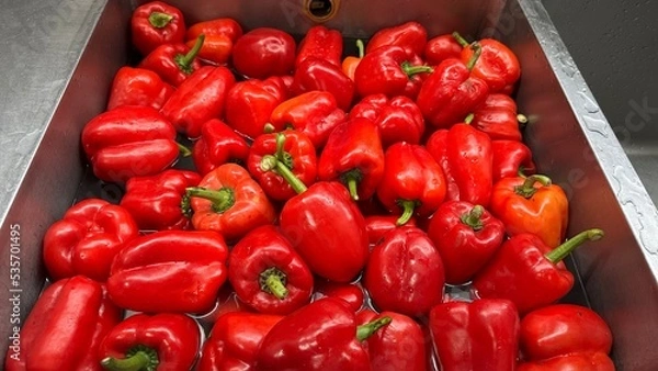 Obraz red bell peppers