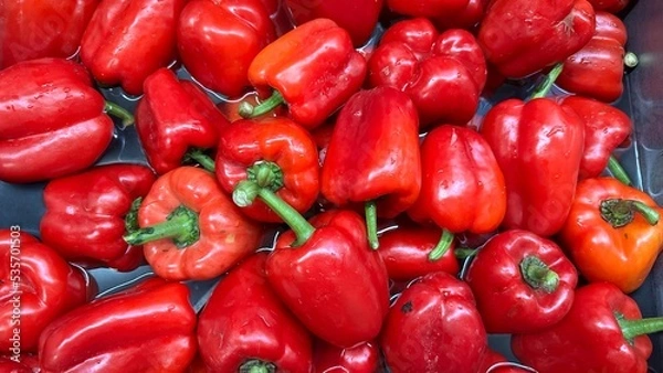 Obraz red and yellow peppers