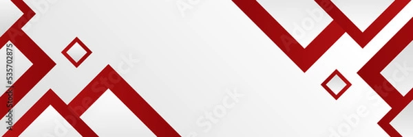 Fototapeta Abstract red and white overlapping layers background a combination