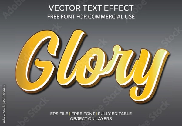 Fototapeta Glory 3d vector editable text effect