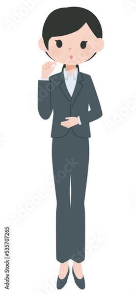 Fototapeta パンツスーツの女性・思案