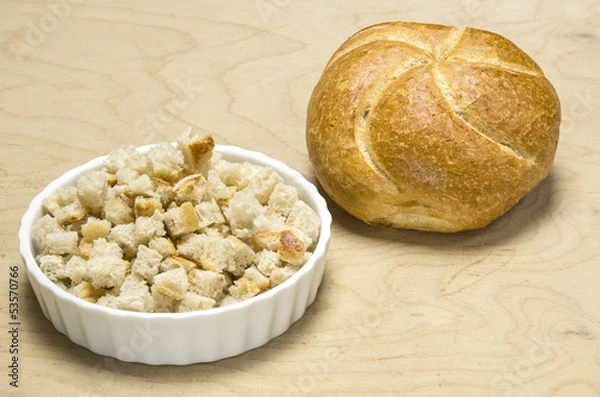 Obraz Semmel und geschnittenes Semmelbrot