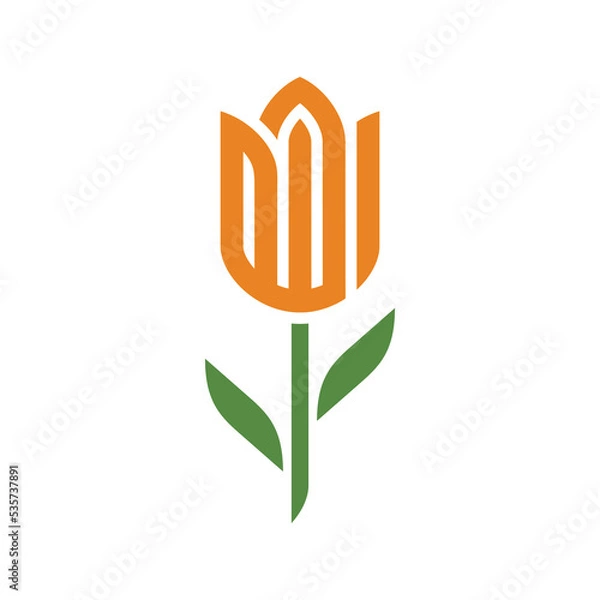 Fototapeta Arabic calligraphy of the name of God (Allah) in tulip shape.
