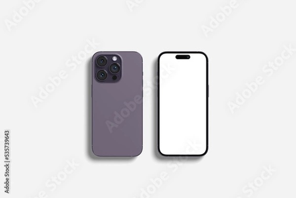 Obraz New realistic mobile phone smartphone mockup on white background